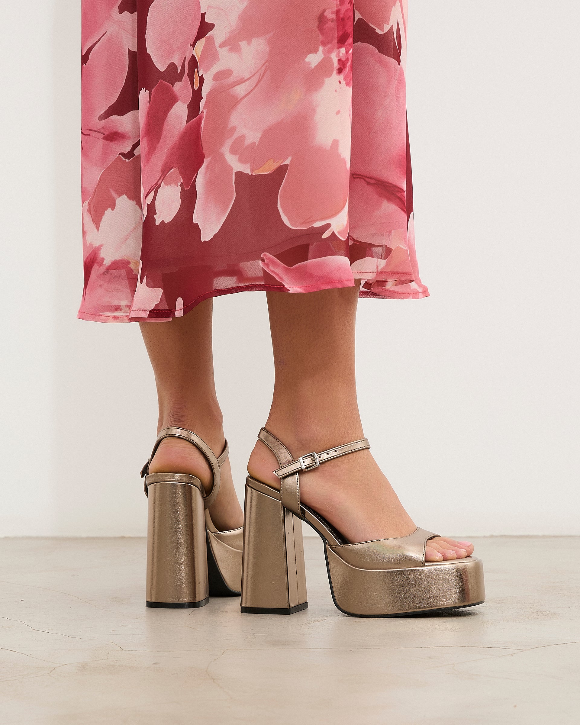 Mim Shoes Sandalias Plataforma Rosa Metalizado EXE JOY – Paco