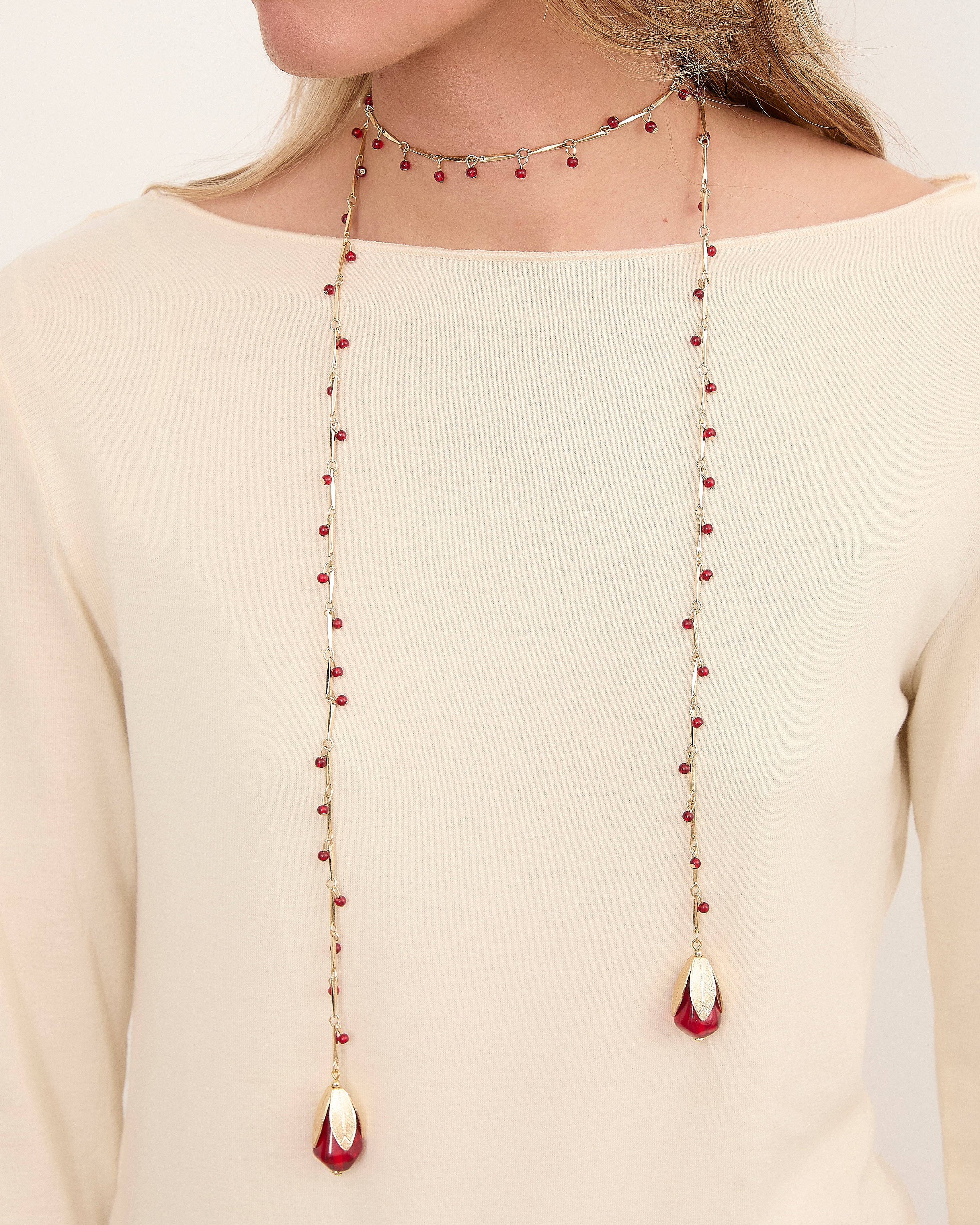 MIM Bisutería UNICA COLLAR PRUNE BURDEOS