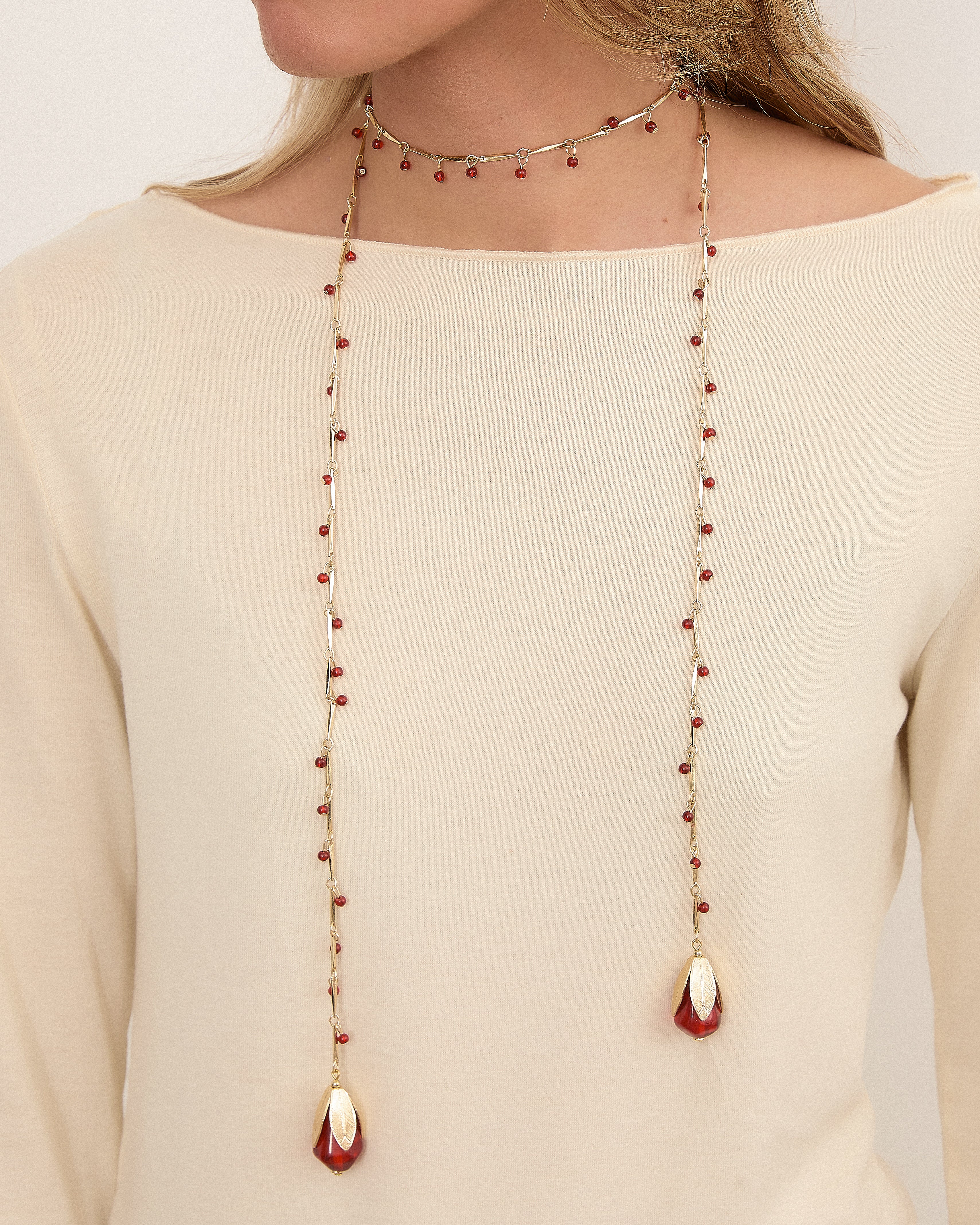 MIM Bisutería UNICA COLLAR PRUNE BURDEOS