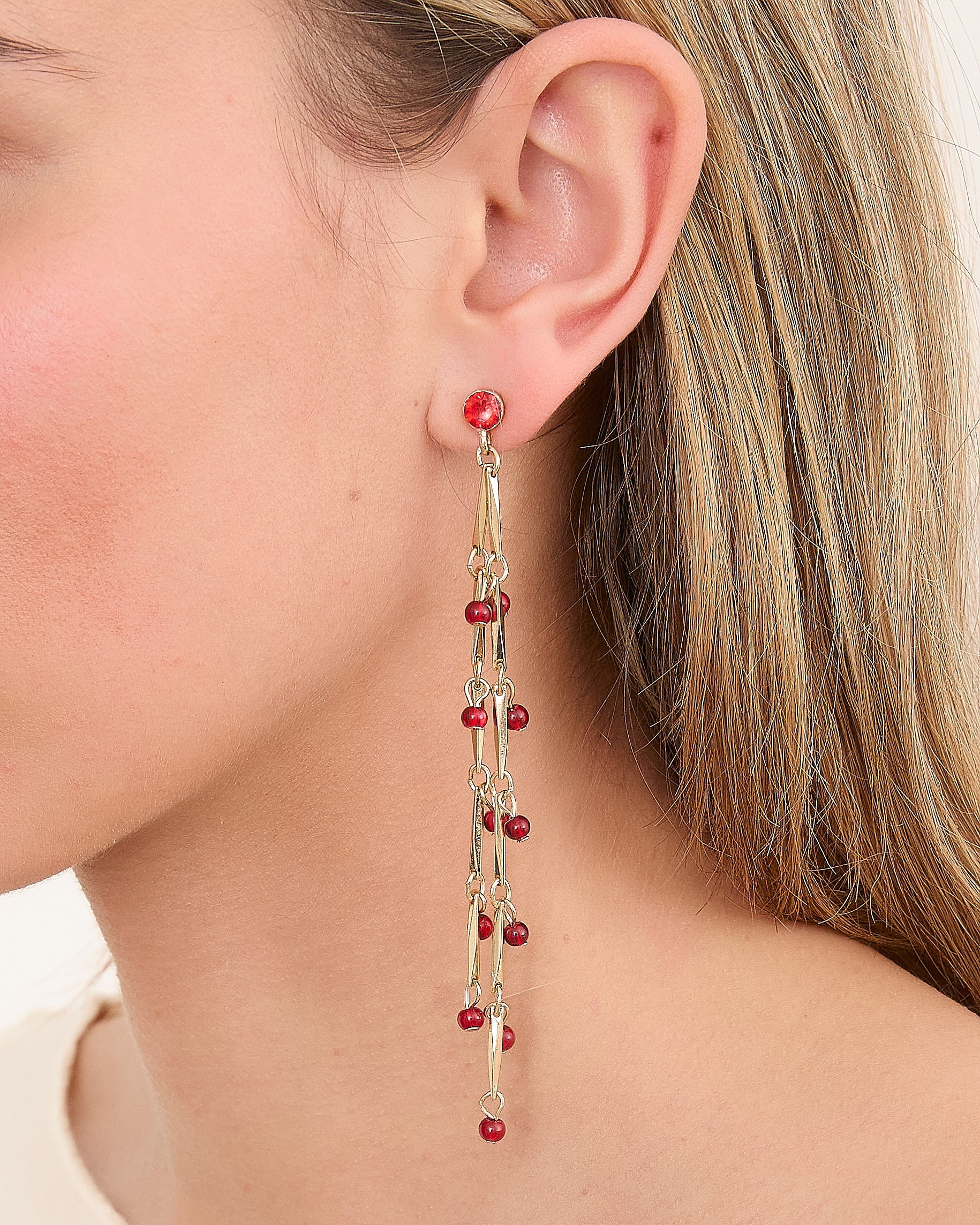 MIM Bisutería UNICA PENDIENTE PRUNE BURDEOS