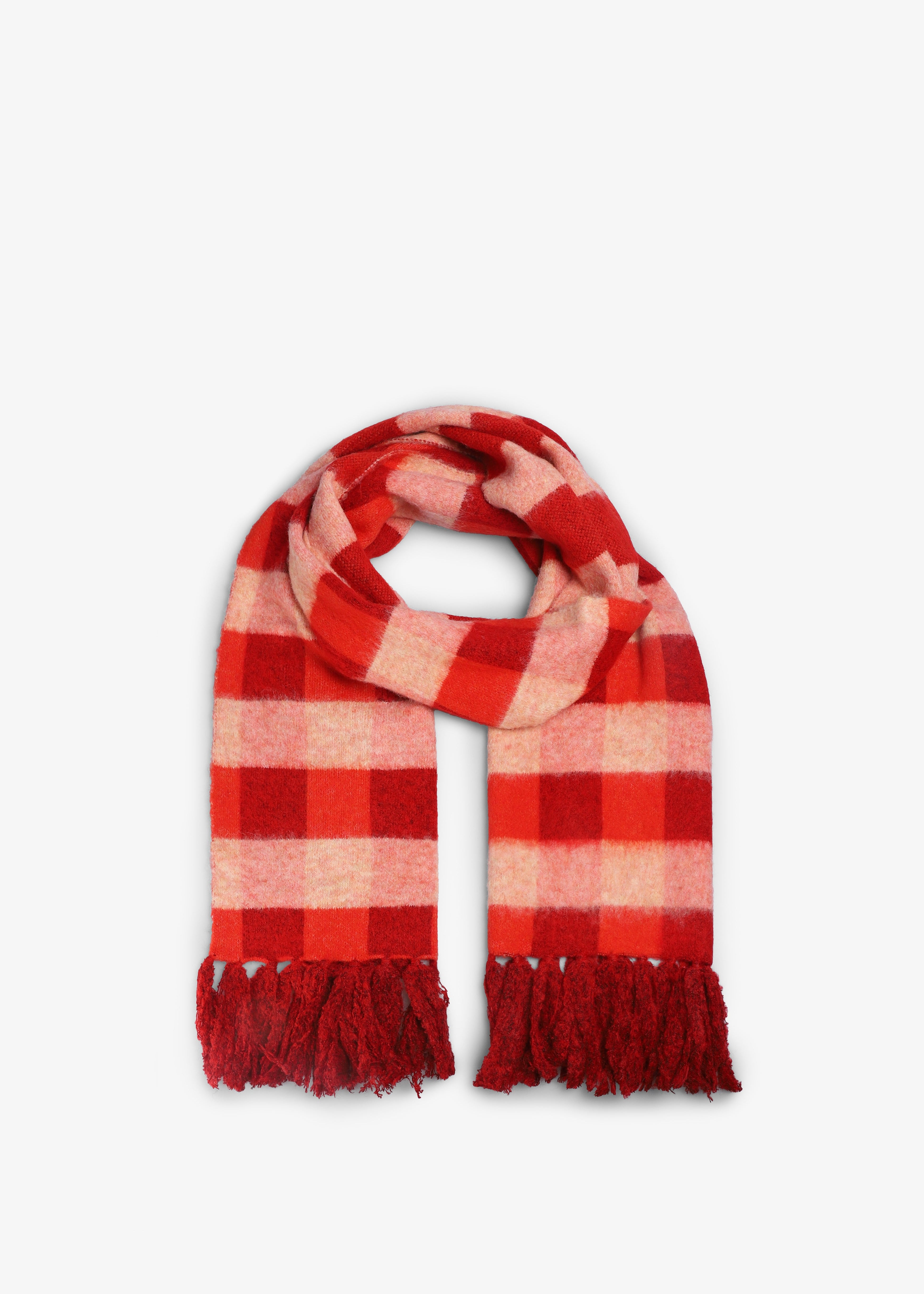 MIM Bufanda UNICA BUFANDA OVA CUADROS ROJOS
