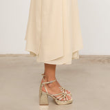 MIM Sandalia de tacón BRAT DORADO