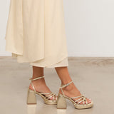 MIM Sandalia de tacón BRAT DORADO