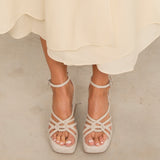 MIM Sandalia de tacón Brat Topo