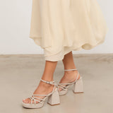 MIM Sandalia de tacón Brat Topo