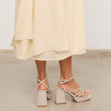 MIM Sandalia de tacón Brat Topo