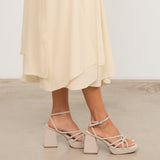 MIM Sandalia de tacón Brat Topo