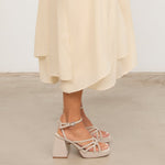 MIM Sandalia de tacón Brat Topo