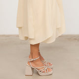 MIM Sandalia de tacón Brat Topo