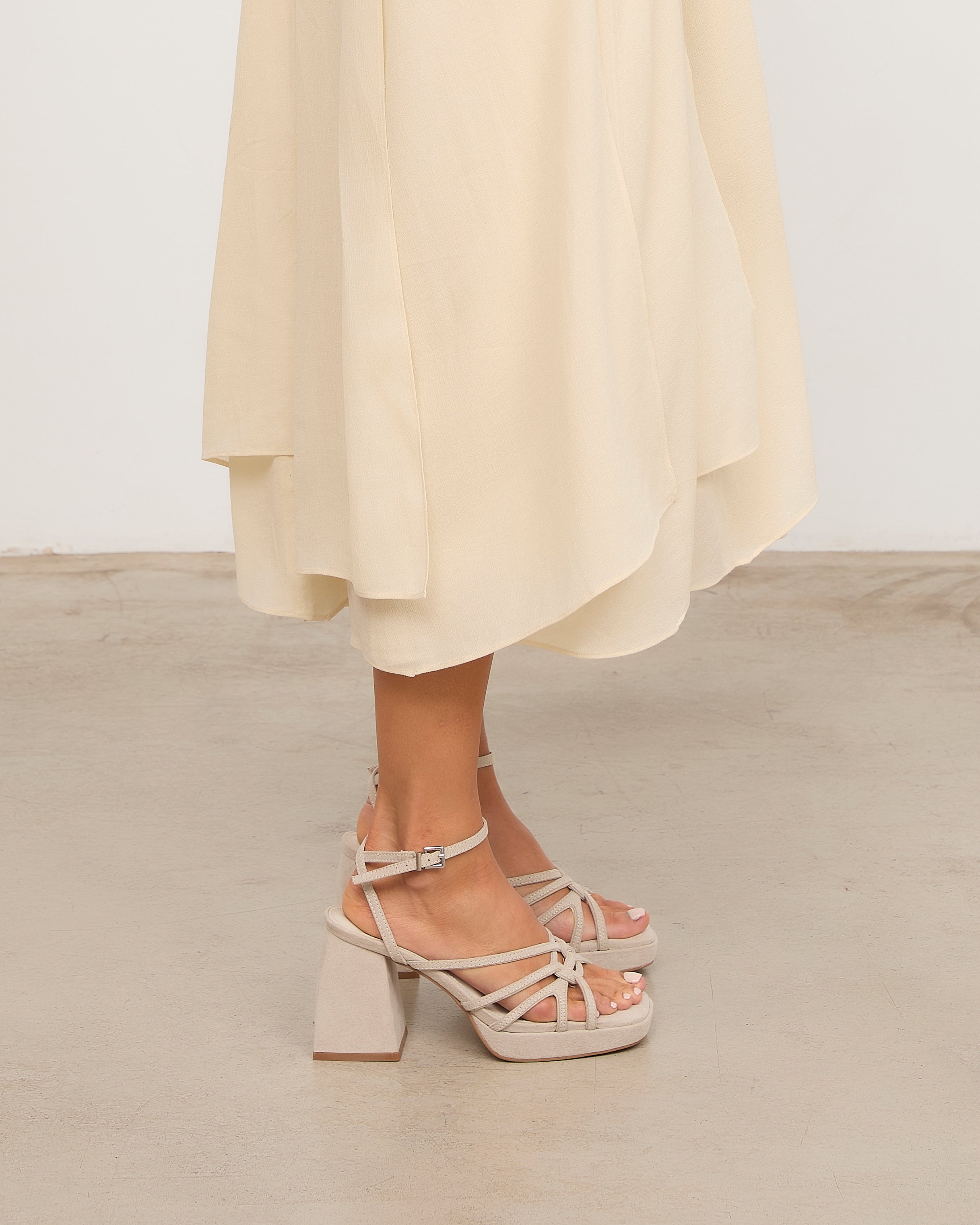 MIM Sandalia de tacón Brat Topo