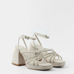 MIM Sandalia de tacón Brat Topo