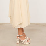 MIM Sandalia de tacón CUBA BEIGE RAYAS