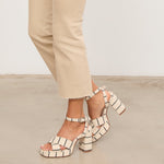 MIM Sandalia de tacón CUBA BEIGE RAYAS