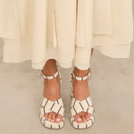 MIM Sandalia de tacón CUBA BEIGE RAYAS