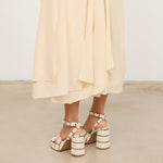 MIM Sandalia de tacón CUBA BEIGE RAYAS