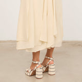 MIM Sandalia de tacón CUBA BEIGE RAYAS