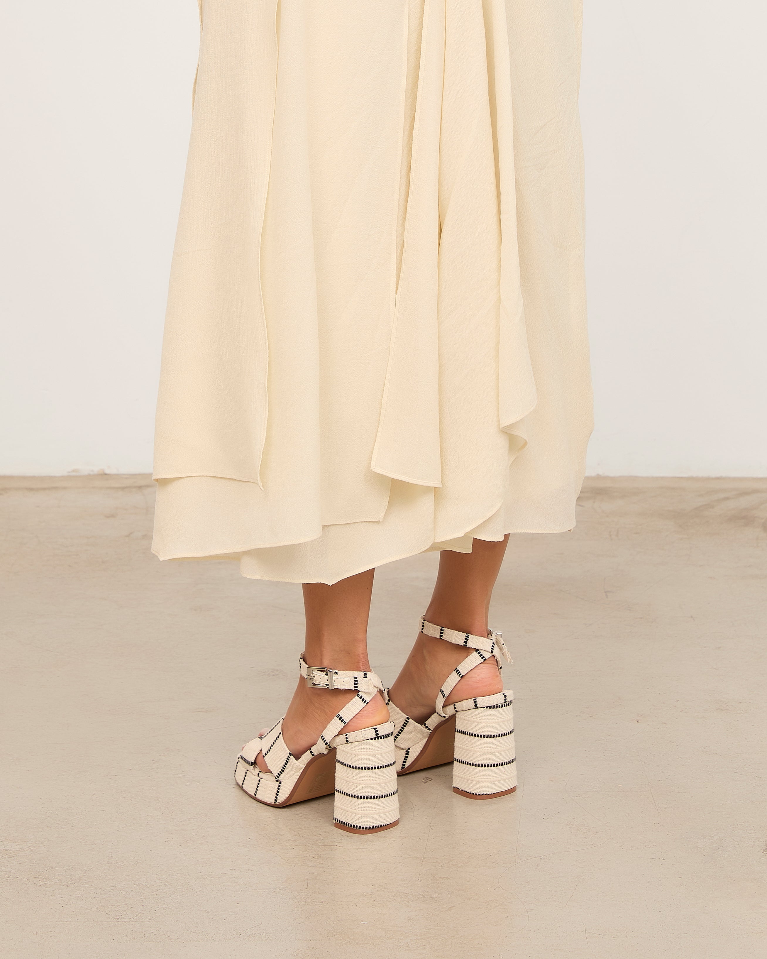 MIM Sandalia de tacón CUBA BEIGE RAYAS