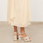 MIM Sandalia de tacón CUBA BEIGE RAYAS