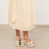 MIM Sandalia de tacón CUBA BEIGE RAYAS