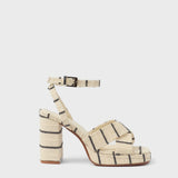 MIM Sandalia de tacón CUBA BEIGE RAYAS