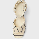 MIM Sandalia de tacón CUBA BEIGE RAYAS