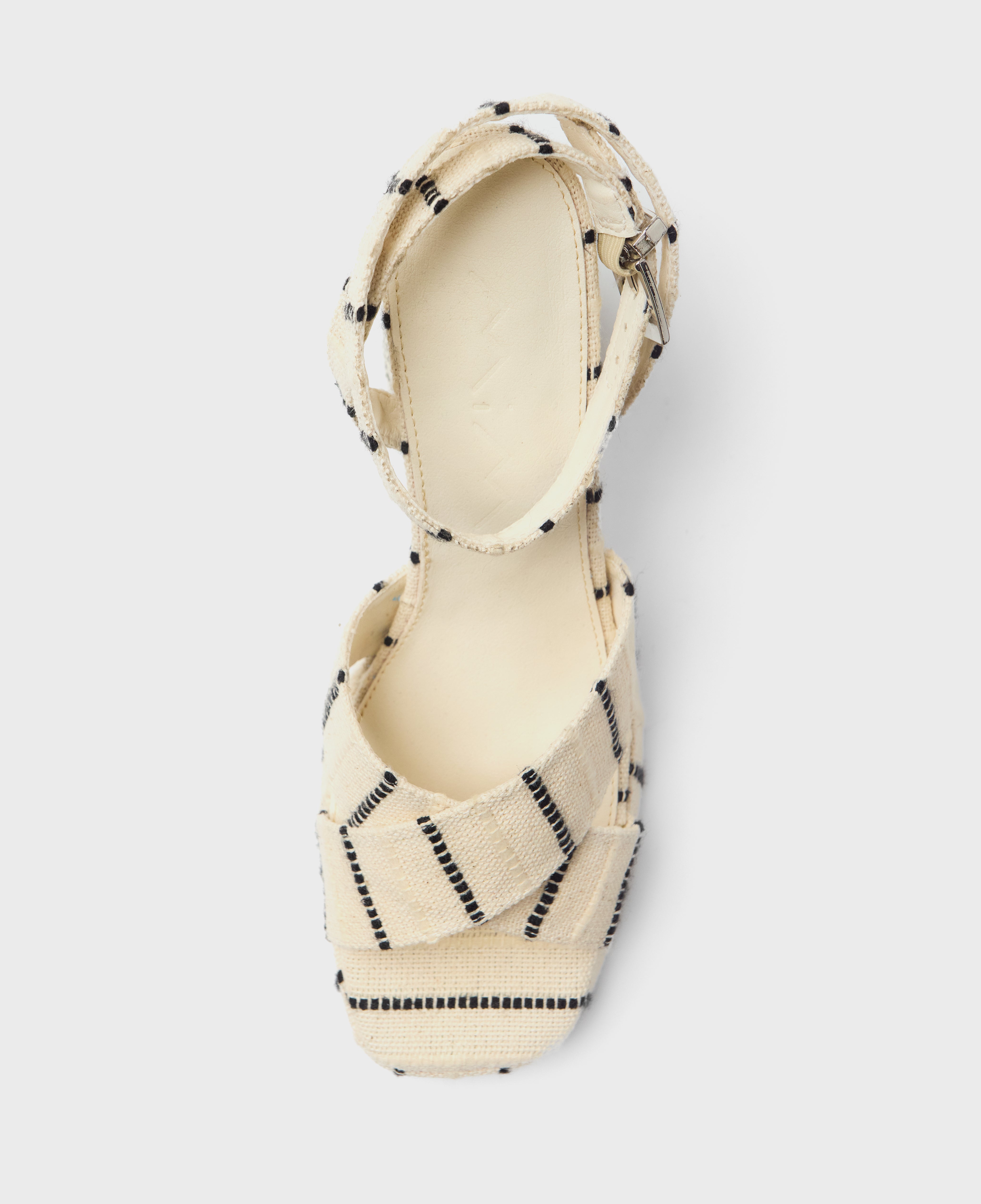 MIM Sandalia de tacón CUBA BEIGE RAYAS