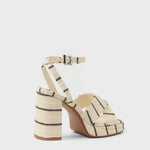 MIM Sandalia de tacón CUBA BEIGE RAYAS