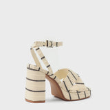 MIM Sandalia de tacón CUBA BEIGE RAYAS