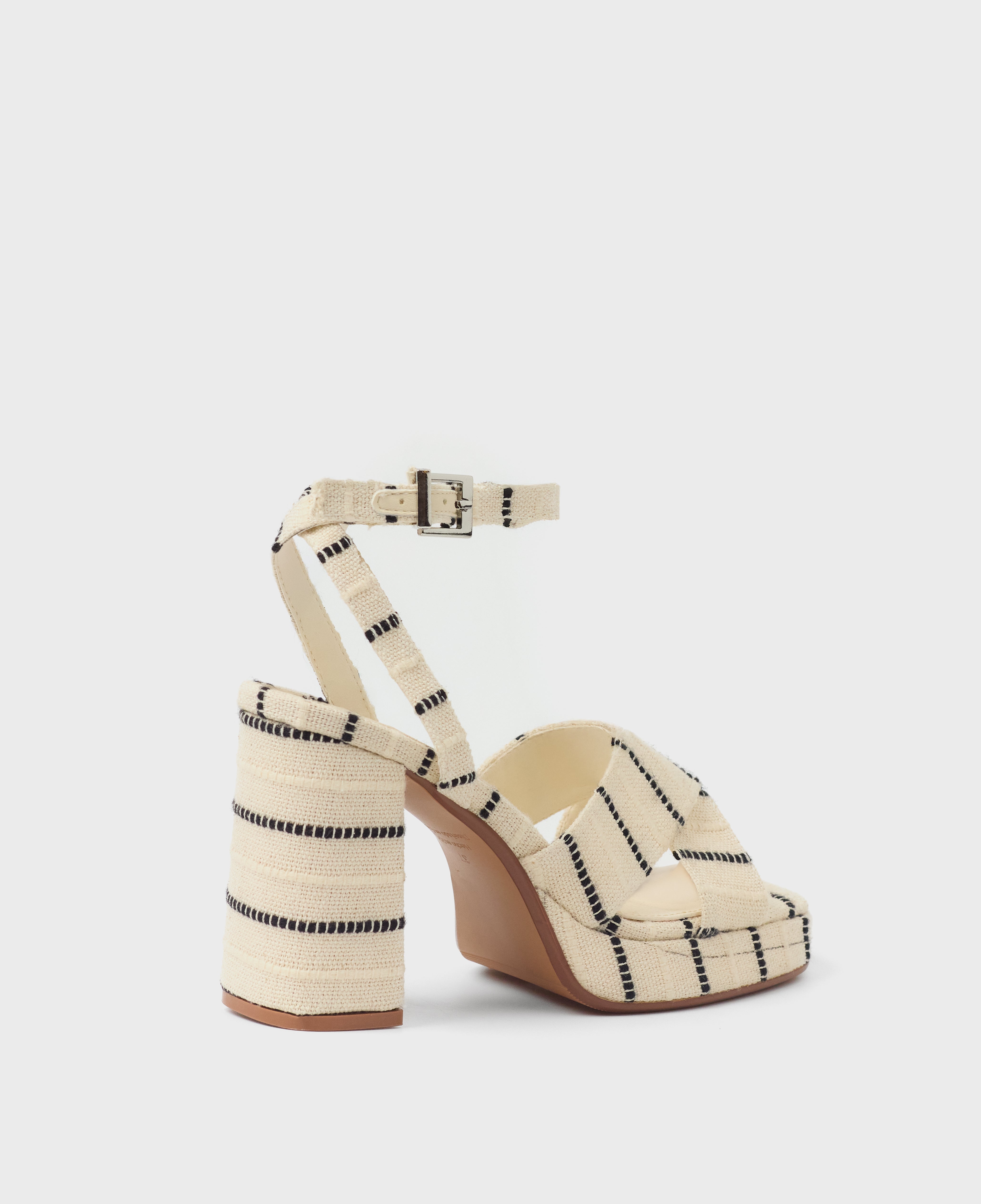 MIM Sandalia de tacón CUBA BEIGE RAYAS