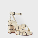 MIM Sandalia de tacón CUBA BEIGE RAYAS
