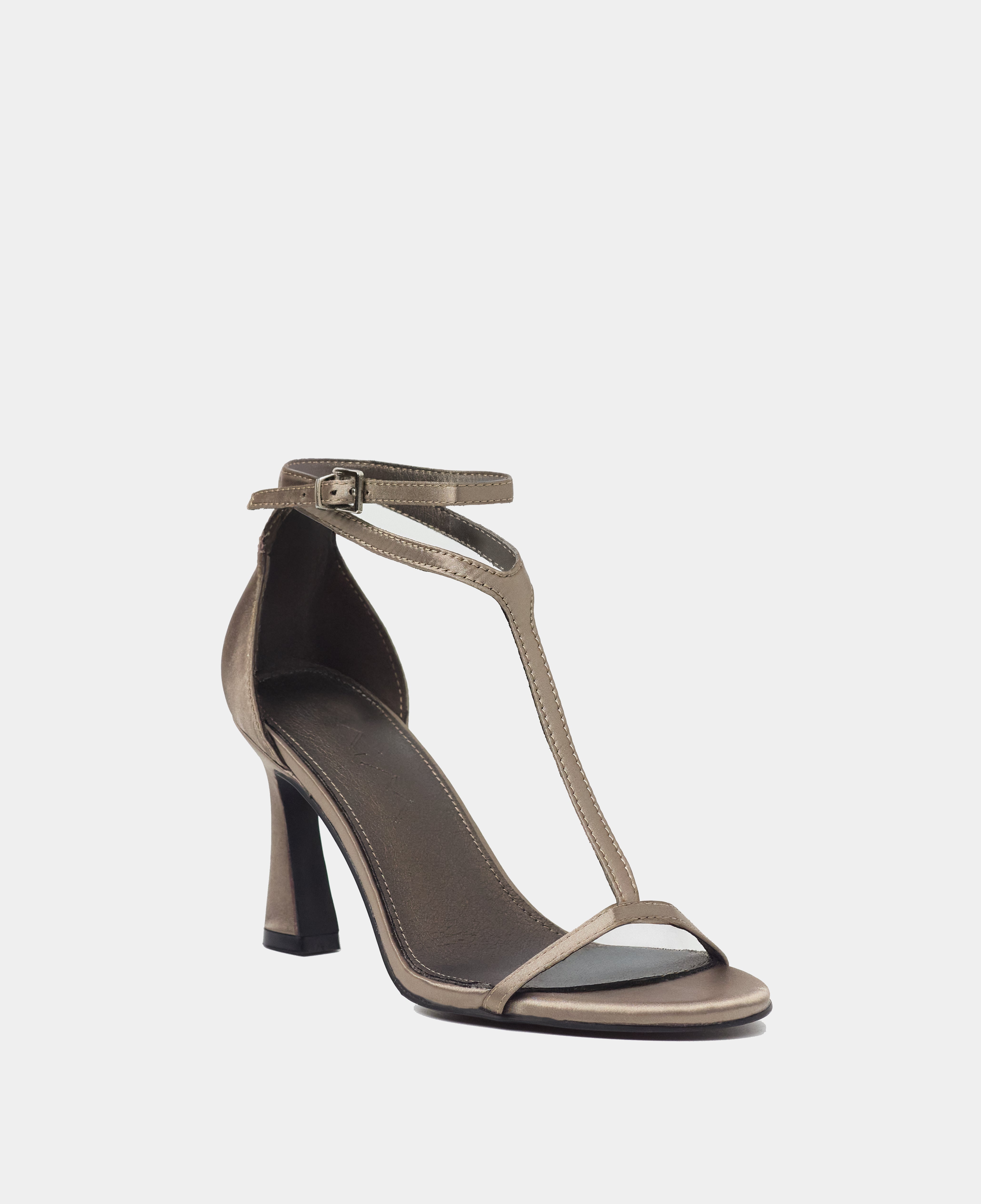 MIM Sandalia de tacón EDNA GRIS SATIN