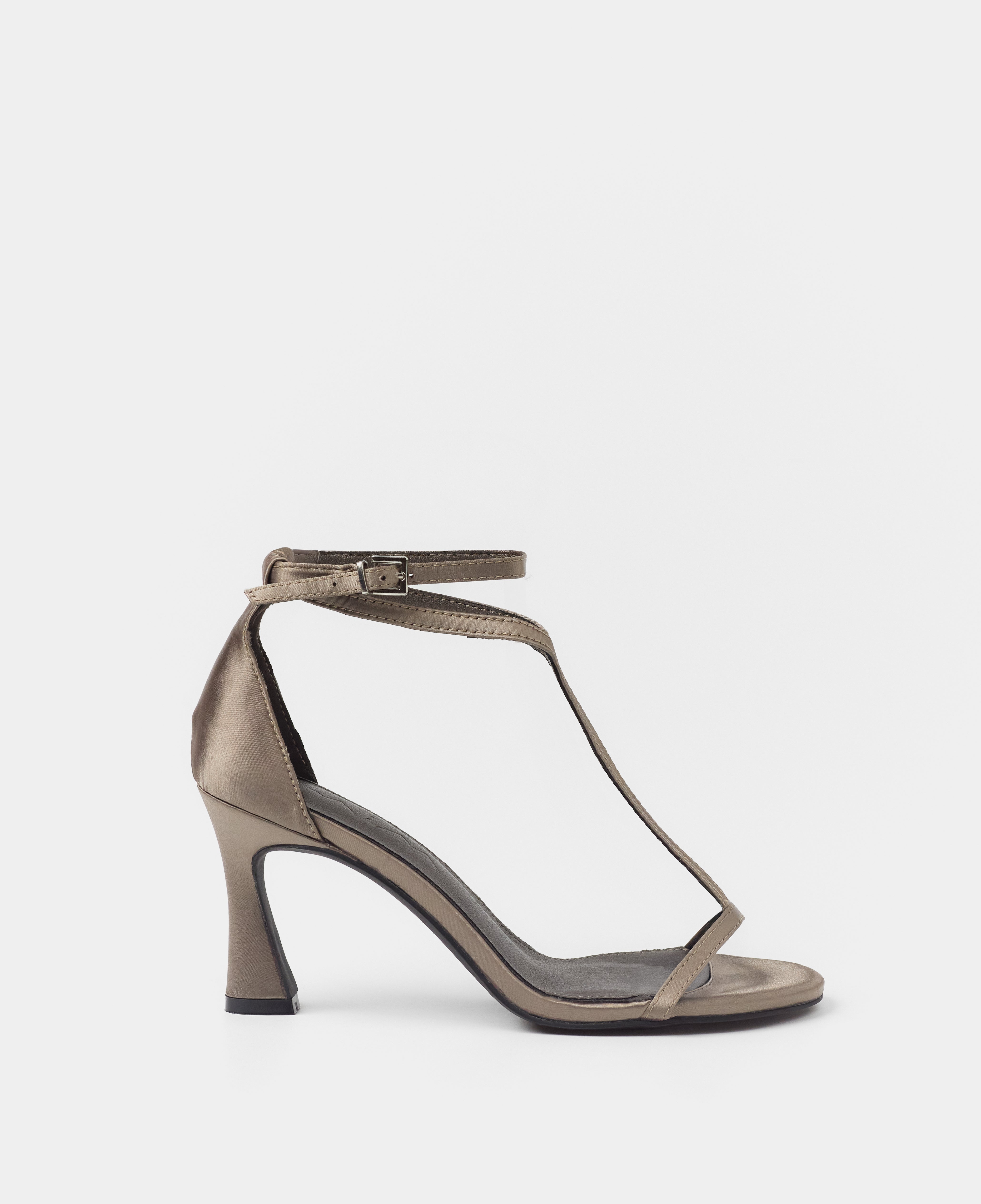 MIM Sandalia de tacón EDNA GRIS SATIN