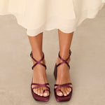 MIM Sandalia de tacón ENOA BURDEOS