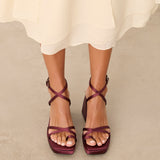 MIM Sandalia de tacón ENOA BURDEOS