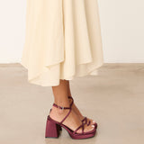 MIM Sandalia de tacón ENOA BURDEOS