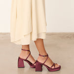 MIM Sandalia de tacón ENOA BURDEOS
