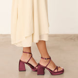 MIM Sandalia de tacón ENOA BURDEOS