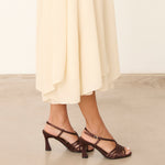 MIM Sandalia de tacón EVE CHOCOLATE SATIN