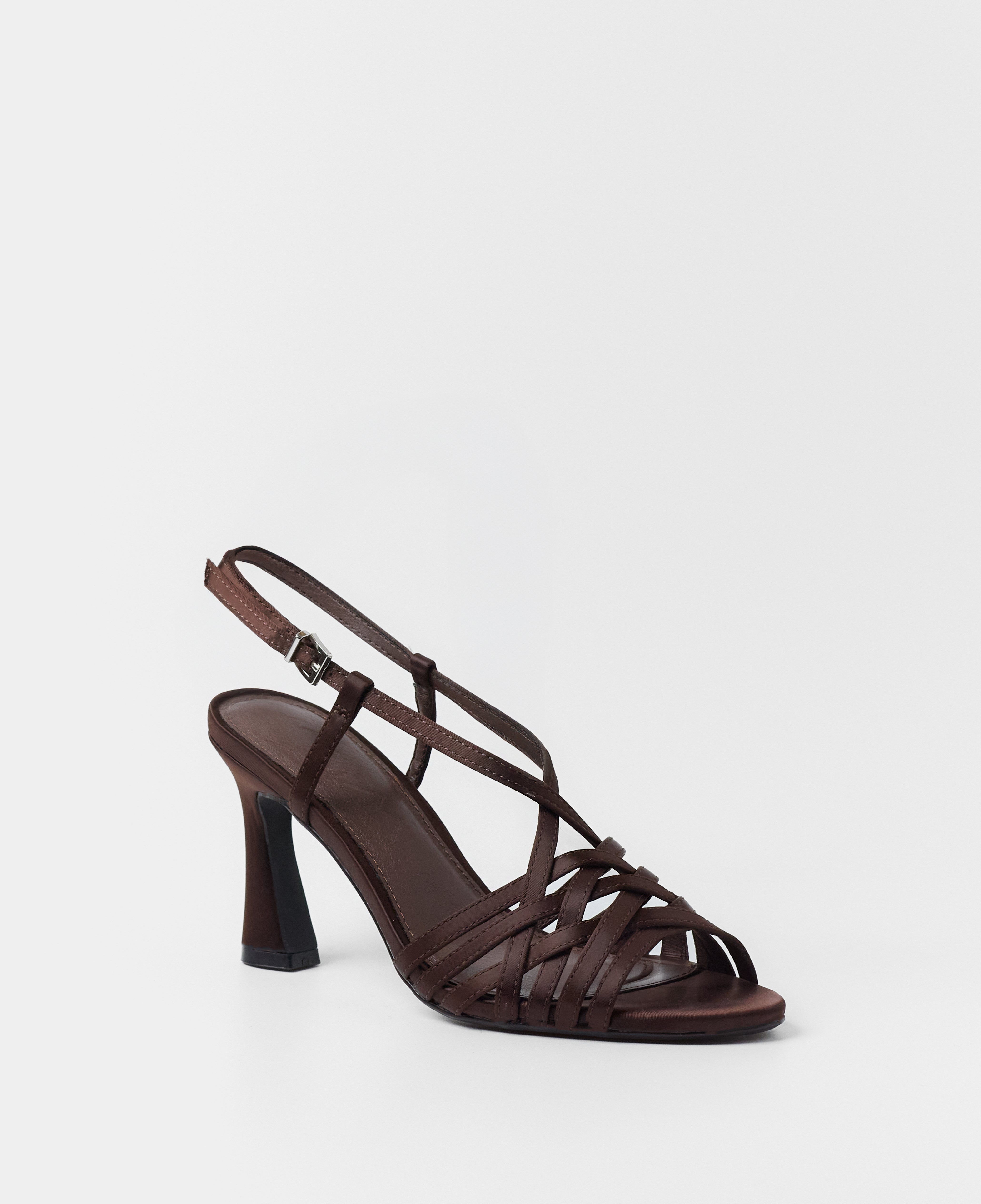 MIM Sandalia de tacón EVE CHOCOLATE SATIN