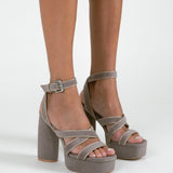 MIM Sandalia de tacón GINA TOPO