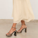 MIM Sandalia de tacón GRETA METALIZADO