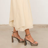 MIM Sandalia de tacón GRETA METALIZADO