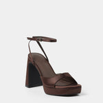 MIM Sandalia de tacón IMA CHOCOLATE SATIN