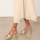 MIM Sandalia de tacón IMA DORADO