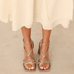 MIM Sandalia de tacón JAN GRIS SATIN