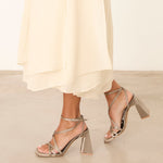 MIM Sandalia de tacón JAN GRIS SATIN