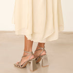MIM Sandalia de tacón JAN GRIS SATIN