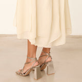 MIM Sandalia de tacón JAN GRIS SATIN