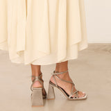 MIM Sandalia de tacón JAN GRIS SATIN
