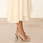 MIM Sandalia de tacón JAN GRIS SATIN